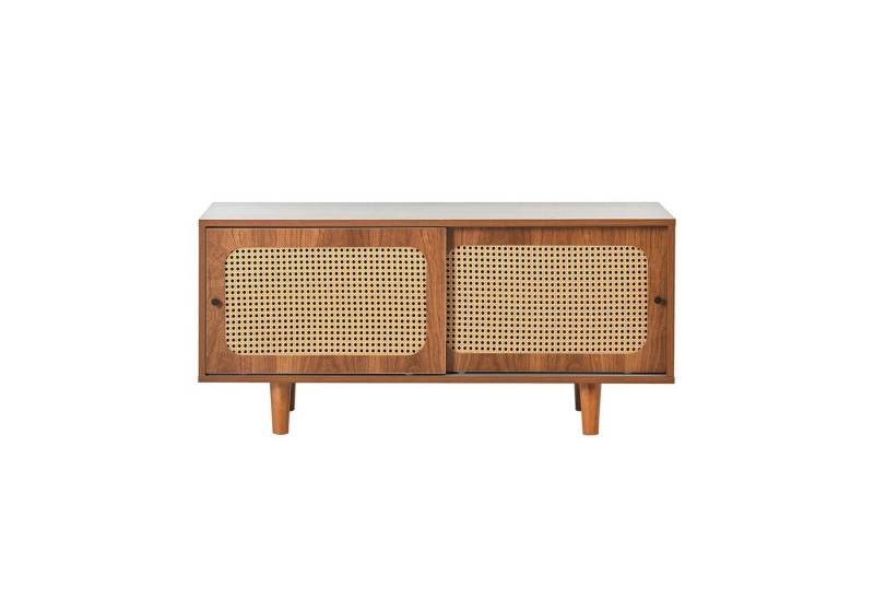 IDEASY Schuhschrank mit 2 Türen mit verstellbare Ablage Walnussfarbe für Flur (Wohn- und Schlafzimmer,104*40*48 cm,Feuchtigkeitsbeständigkeit) hochwertigen Spanplatten,Leicht zusammenzubauen von IDEASY