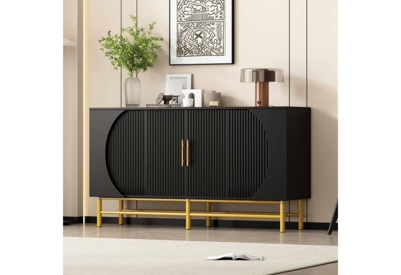 IDEASY Sideboard 4-Tür-Sideboard modern mit vertikalen Streifen & verstellbar von IDEASY
