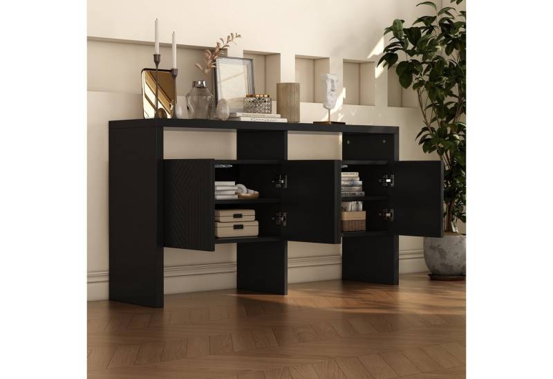 IDEASY Sideboard Flurschrank weiß mit 2 off. Fächern + 4 Türen 140x75x35cm von IDEASY