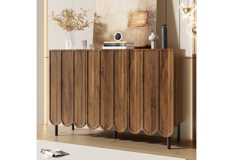 IDEASY Sideboard Holzsideboard mit Wellentüren, grifflos verstellbar 120x35x80cm IDEASY Sideboard Holzsideboard mit Wellentüren, grifflos verstellbar 120x35x80cm von IDEASY