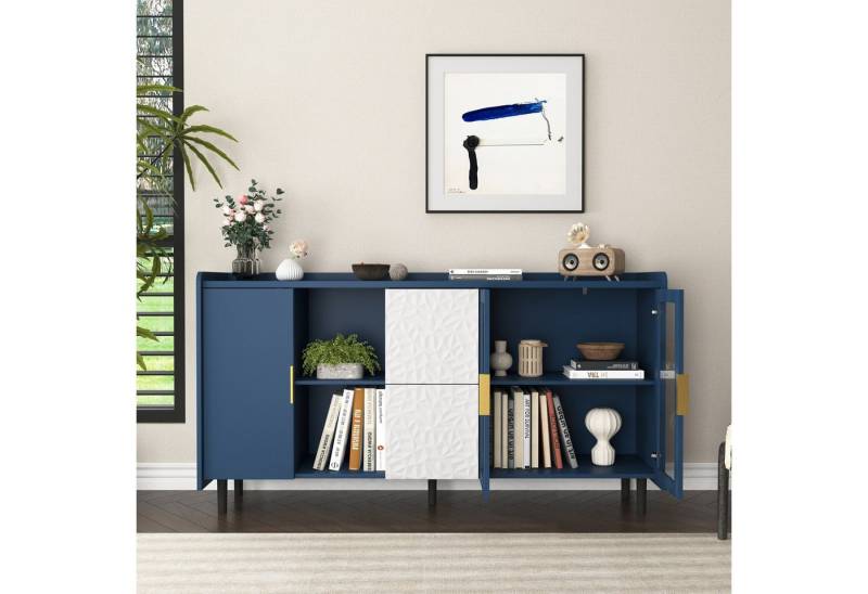 IDEASY Sideboard Kaffeebar-Schrank 140cm Grün mit 2 Schubladen & Glas IDEASY Sideboard Kaffeebar-Schrank 140cm Grün mit 2 Schubladen & Glas von IDEASY
