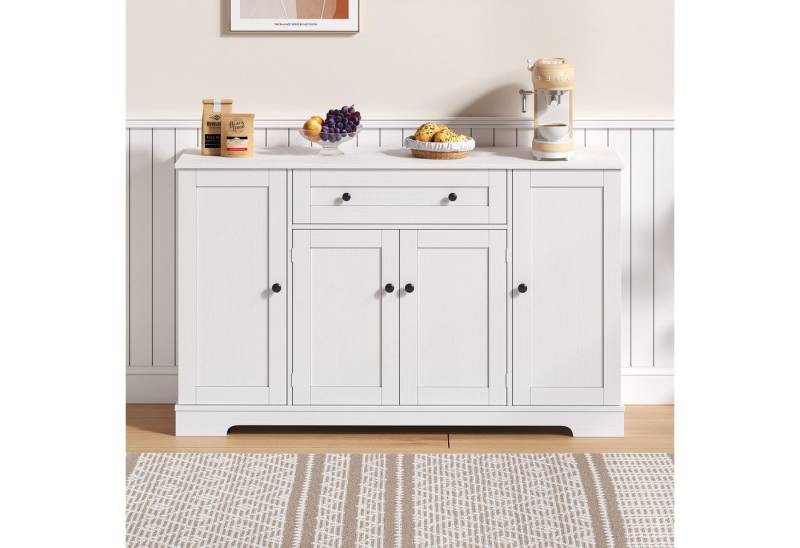 IDEASY Sideboard Küchenbuffet Sideboard 138 cm, Multifunktionales Aufbewahrungsmöbel (mit Schubladen, Regaltüren, verstellbaren Böden), für flexibles Organisieren,modernes Design mit Kippschutz von IDEASY