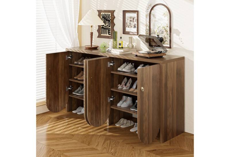 IDEASY Sideboard Sideboard Walnussoptik 4-türig mit verstellbaren Böden IDEASY Sideboard Sideboard Walnussoptik 4-türig mit verstellbaren Böden von IDEASY