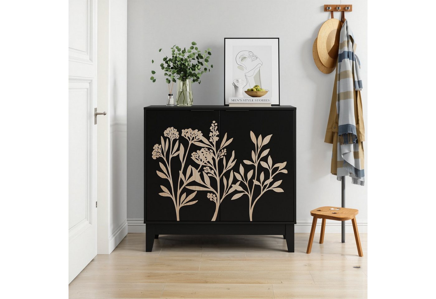 IDEASY Sideboard Vintage-Buffetschrank 80cm mit 2 Türen, verstellbar IDEASY Sideboard Vintage-Buffetschrank 80cm mit 2 Türen, verstellbar von IDEASY