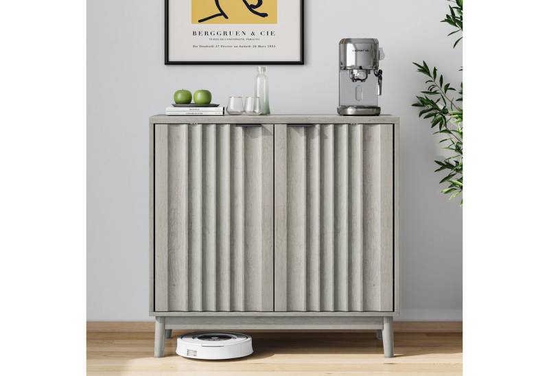IDEASY Sideboard Waschgraues Holz-Buffet mit verstellbaren Regalen IDEASY Sideboard Waschgraues Holz-Buffet mit verstellbaren Regalen von IDEASY