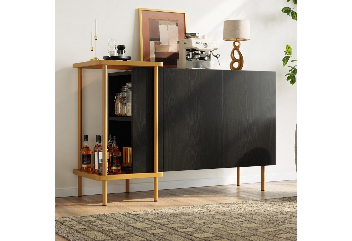 IDEASY Sideboard Weißes Sideboard mit 2 Türen + offene Fächer IDEASY Sideboard Weißes Sideboard mit 2 Türen + offene Fächer von IDEASY