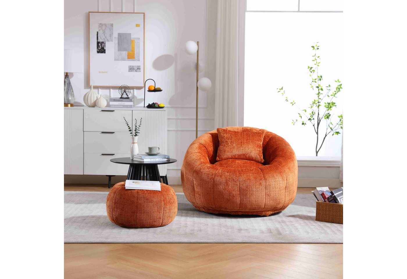 IDEASY Sitzsack Sessel, Chaiselongue-Sofa , mit Fußstütze, geeignet für Schlafzimmer, Wohnzimmer und Büros von IDEASY