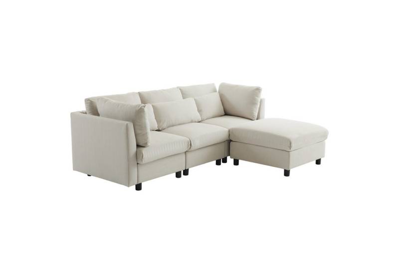 IDEASY Sofa Moderne L-förmiges Ecksofa mit Fußhocker, Eckcouch klein, Bettcouch, Schlafcouch für Wohnzimmer und Schlafzimmer von IDEASY