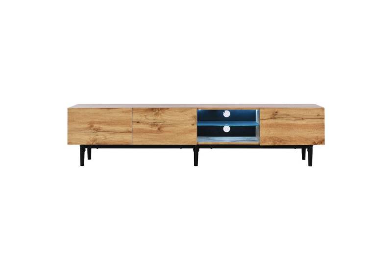 IDEASY Spind Moderner TV-Schrank mit Holzmaserung, 7 LED-Leuchten mit variabler Farbe, 175 x 31 x 41 cm, 50 kg Tragkraft,MDF-Platten von IDEASY