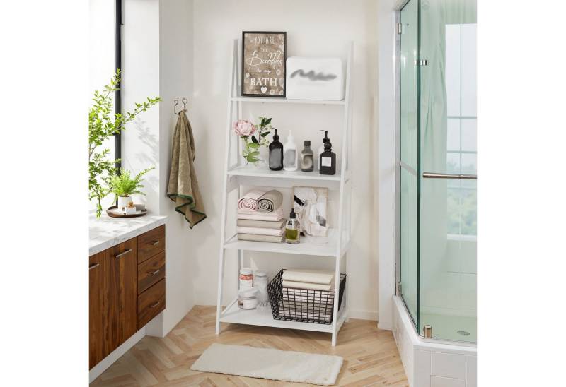 IDEASY Standvitrine 4-lagiges Bücherregal weiß für Homeoffice & Badezimmer 4-lag. Bücherregal weiß für Homeoffice & Bad von IDEASY