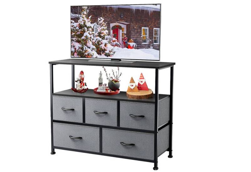 IDEASY TV-Schrank TV-Schrank mit Stauraum,kleiner Entertainment-Center-Medientisch (Geeignet für Wohnzimmer, Flur und Eingangsbereich 100×30×80cm (L×B×T) Frisiertisch & TV-Ständer mit Schubladen,passend für 45-Zoll-Fernseher von IDEASY