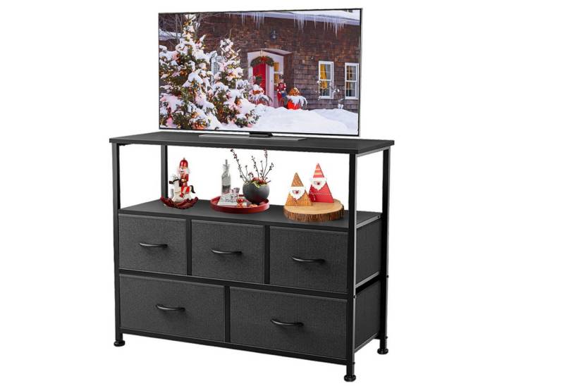 IDEASY TV-Schrank TV-Schrank mit Stauraum,kleiner Entertainment-Center-Medientisch (Geeignet für Wohnzimmer, Flur und Eingangsbereich 100×30×80cm (L×B×T) Frisiertisch & TV-Ständer mit Schubladen,passend für 45-Zoll-Fernseher von IDEASY