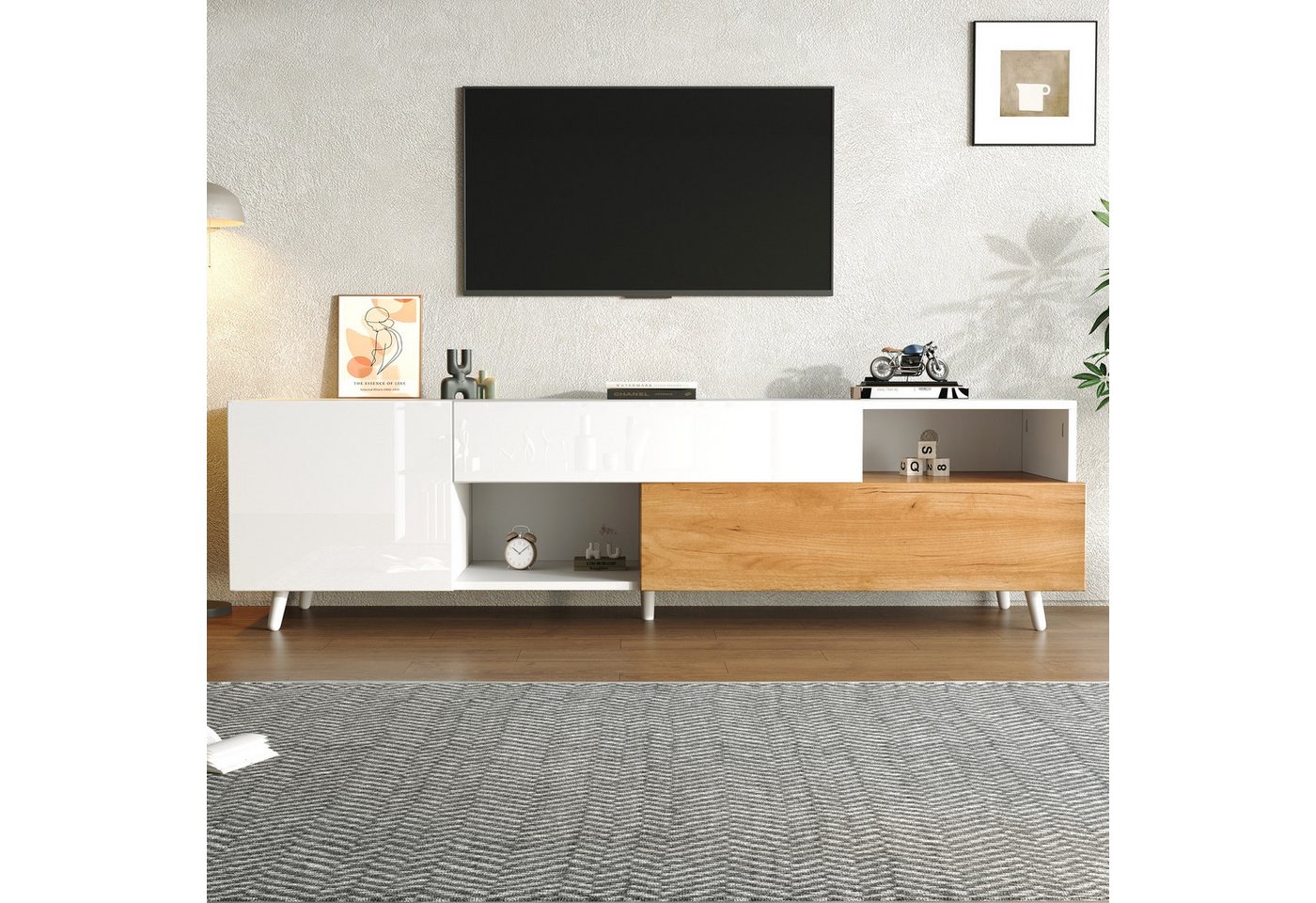 IDEASY TV-Schrank TV-Schrank Hochglanz H180 mit Schublade/Tür 75 Zoll von IDEASY