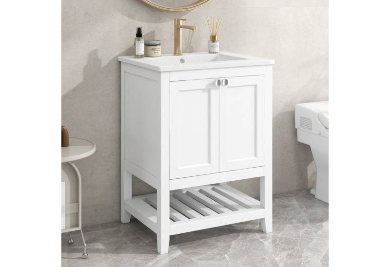 IDEASY Waschbecken Waschtisch 60cm mit Keramikbecken & Unterschrank von IDEASY