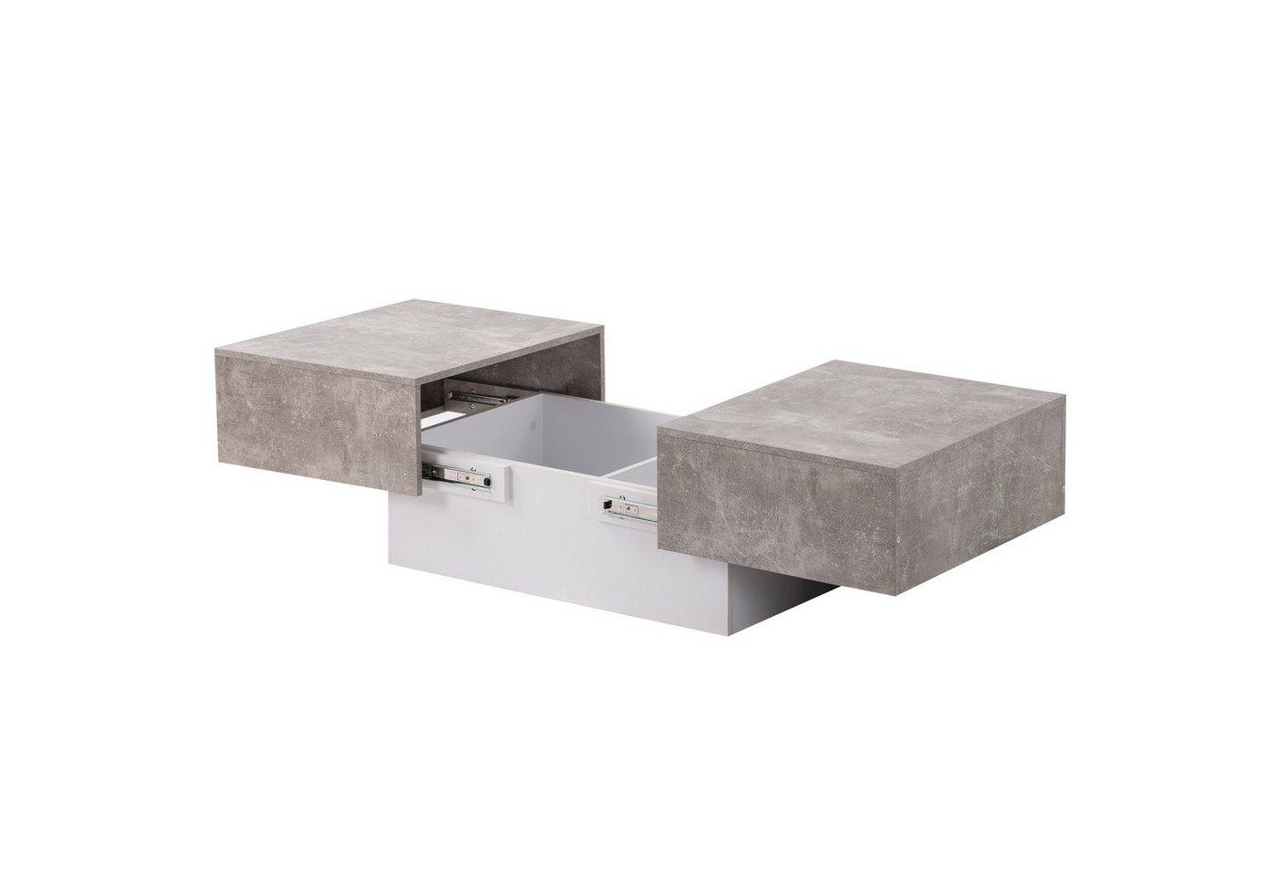 IDEASY Wohnzimmertisch Universeller Sofatisch, Wohnzimmer,102x60x40cm, (Hochglanz mit ausziehbarem Tisch und Stauraum), geschlossene Basis von IDEASY