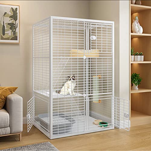 Katzenkäfig – Laufstall Für Katzen, Katzengehege Innen -DIY Kleintierkäfig Für Kaninchen, Meerschweinchen, Welpen Portable Metalldraht Yard Fence, Großer Auslaufplatz ( Color : White-A , Size : 92*47* von IDEAX