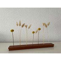 Blumenleiste I Flowerboard Holzleiste Dekoration Flowergram Holzbrett Trockenblumendeko Tischdeko Mahagoni von IDEENmehr