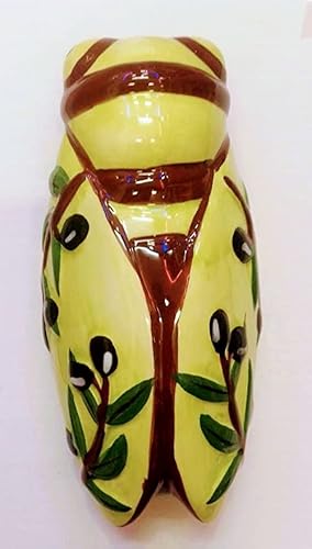 Cigale Dekoration, grüne Oliven, mittelgroß, Keramik von Idellia