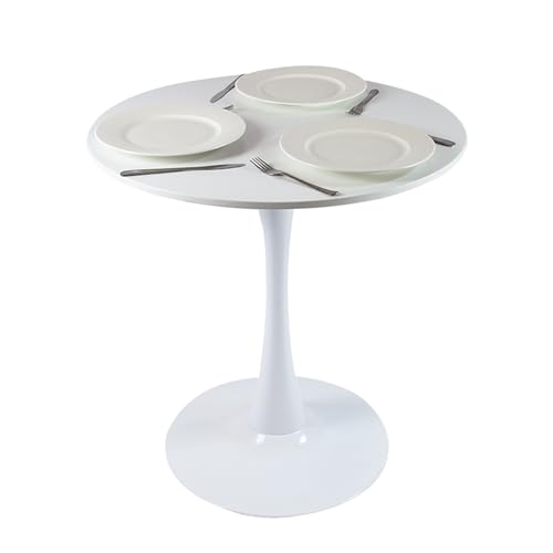 IDEPAR Beluga Esstisch rund Ø70 cm Weiß | Kleiner Küchentisch für 2 Personen | Moderner runder Esstisch | Skandinavisches Design | Esszimmertisch weiß | Platzsparender runder Tisch | pflegeleicht von IDEPAR