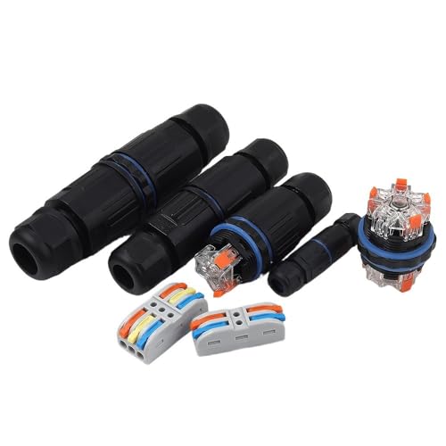 IDGTTLDF IP68 Waterproof Electrical Cable Connector, Outdoor 2/3 Way Junction Box, Waterproof Wire Connectors with Replaceable Lever Wire (KVF2002-3P) von IDGTTLDF