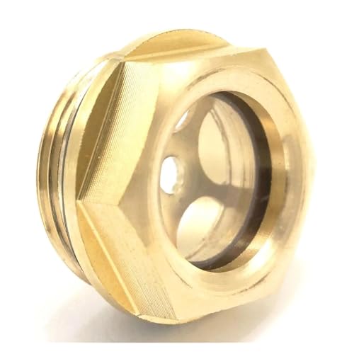 IDGTTLDF M22x1.5mm Metric Male Brass Oil Level Sight Glass Window Hex Head for Air Compressor Gearbox von IDGTTLDF