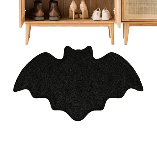 IDIDOS Fledermaus-Badematte, Polyester-Material, niedliche Fledermaus-Badematte, Gothic-Halloween-Teppiche für Badezimmer, Balkon, Haustür, Küche, Garage, Terrasse, rutschfeste Fledermaus-Badematte von IDIDOS