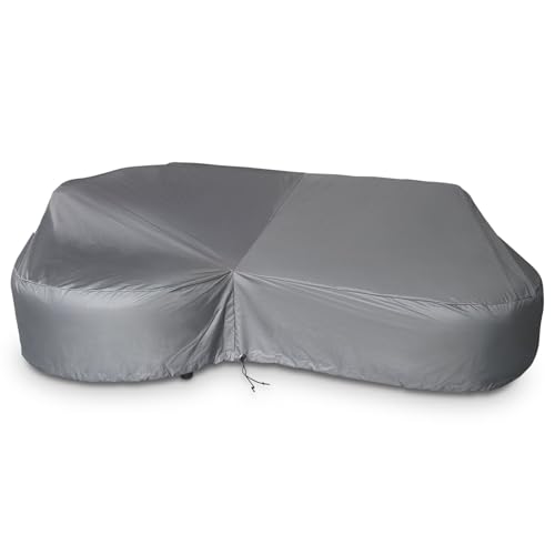 IDIMEX Abdeckhaube Sorrento 225 x 143 x 73 cm, Grau – Schutzhülle für Gartenmöbel wetterfest aus robustem Polyester, Nässeschutz Outdoor Cover für Sofa und möbel Abdeckung von IDIMEX