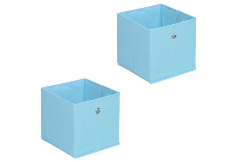 IDIMEX Aufbewahrungsbox ELA (Set), Stoffbox Faltbox Aufbewahrungsbox Einschubkorb Regalbox 2er Pack hellb von IDIMEX