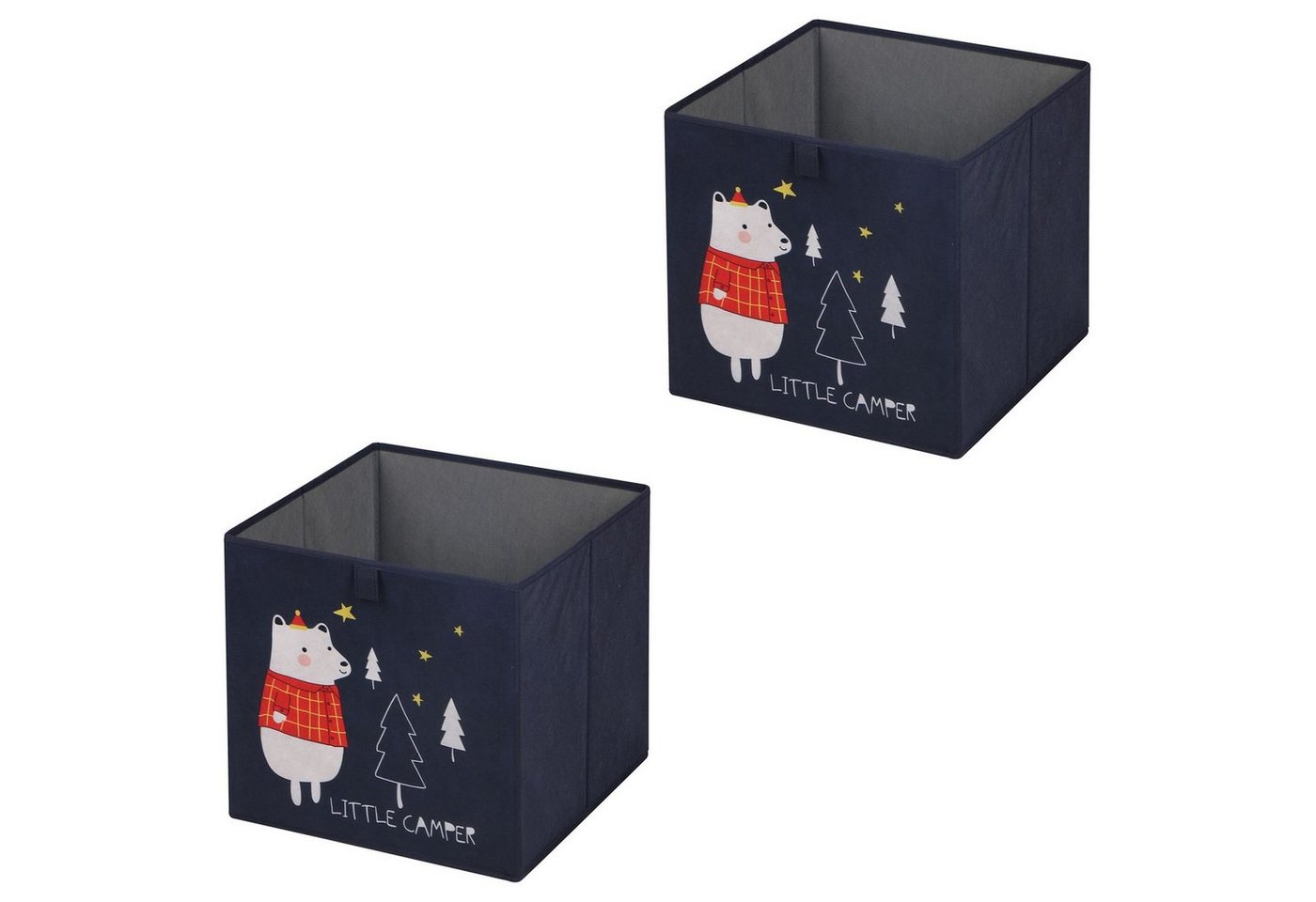 IDIMEX Aufbewahrungsbox BEAR-2 (Set), Faltbox Stoffbox 2er Pack Regalbox Aufbewahrung Ordnungsbox Kinder Mot von IDIMEX