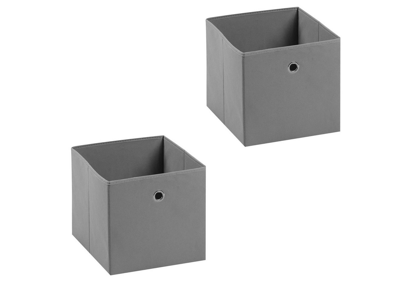 IDIMEX Aufbewahrungsbox BELLA (Set), 2er Pack Stoffbox Faltbox Regalbox faltbar Organizer Regalkiste in gra von IDIMEX