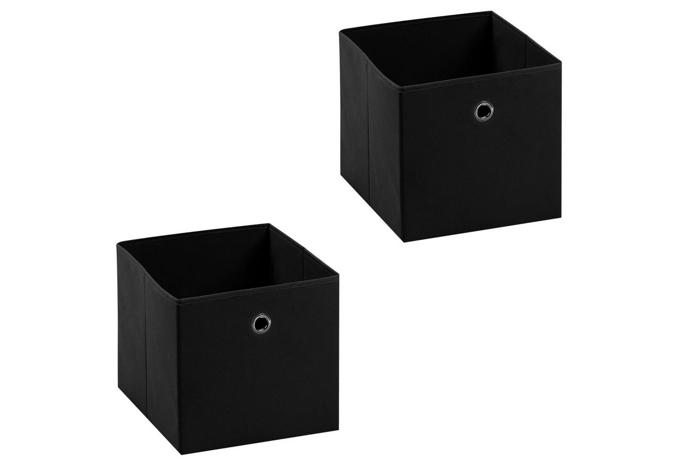 IDIMEX Aufbewahrungsbox ELA (Set), Aufbewahrungsboxen im 2er Set, Regalboxen mit Griff 27x27cm schwarz von IDIMEX