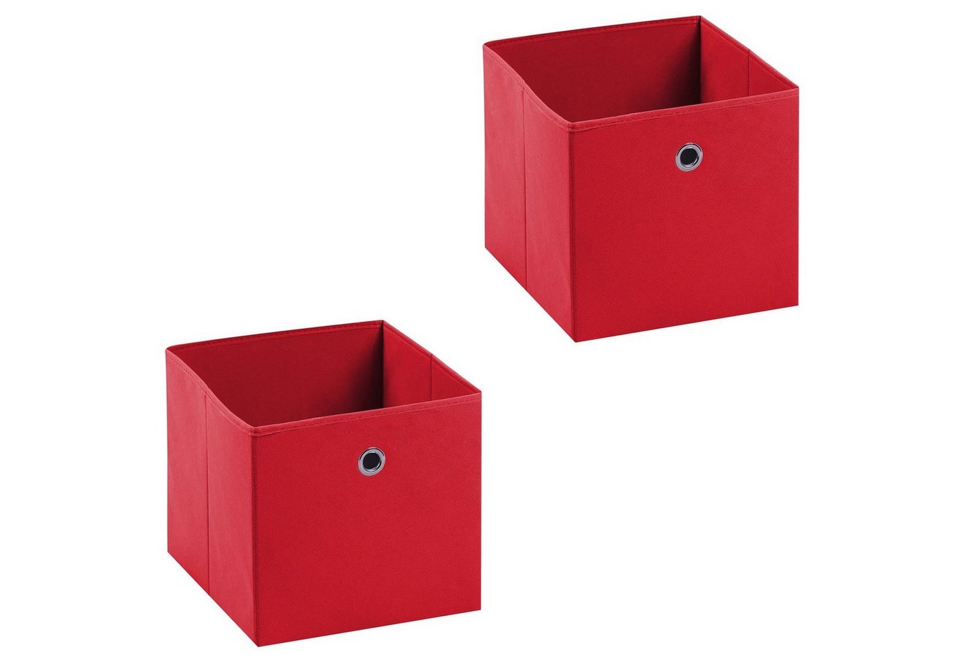 IDIMEX Aufbewahrungsbox ELA (Set), Aufbewahrungsboxen im 2er Set, Regalboxen mit Griff 27x27cm rot von IDIMEX