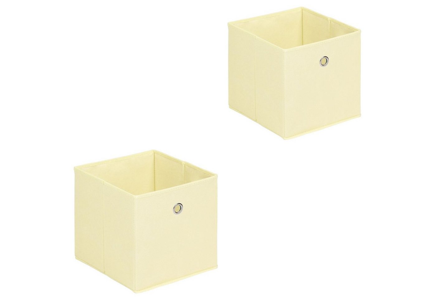 IDIMEX Aufbewahrungsbox ELA (Set), Aufbewahrungsboxen im 2er Set, Regalboxen mit Griff 27x27cm beige von IDIMEX