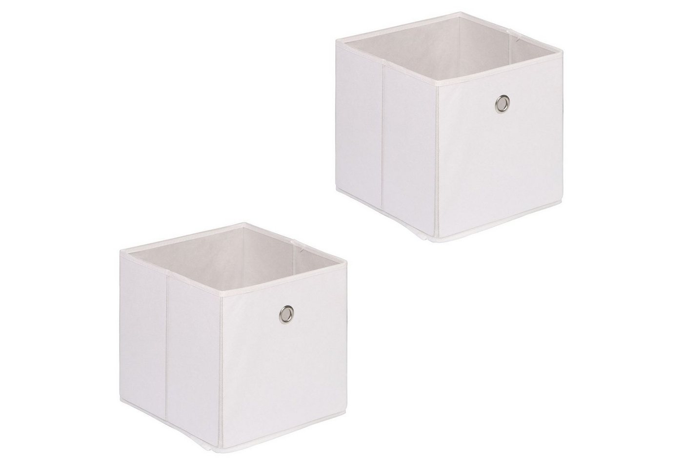 IDIMEX Aufbewahrungsbox ELA (Set), Aufbewahrungsboxen im 2er Set, Regalboxen mit Griff 27x27cm weiß von IDIMEX
