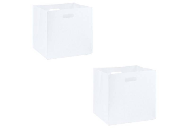 IDIMEX Aufbewahrungsbox FELT (Set), Stoff Aufbewahrungsbox aus Filz, Regalkorb im 2er Set, 32x32cm weiß von IDIMEX