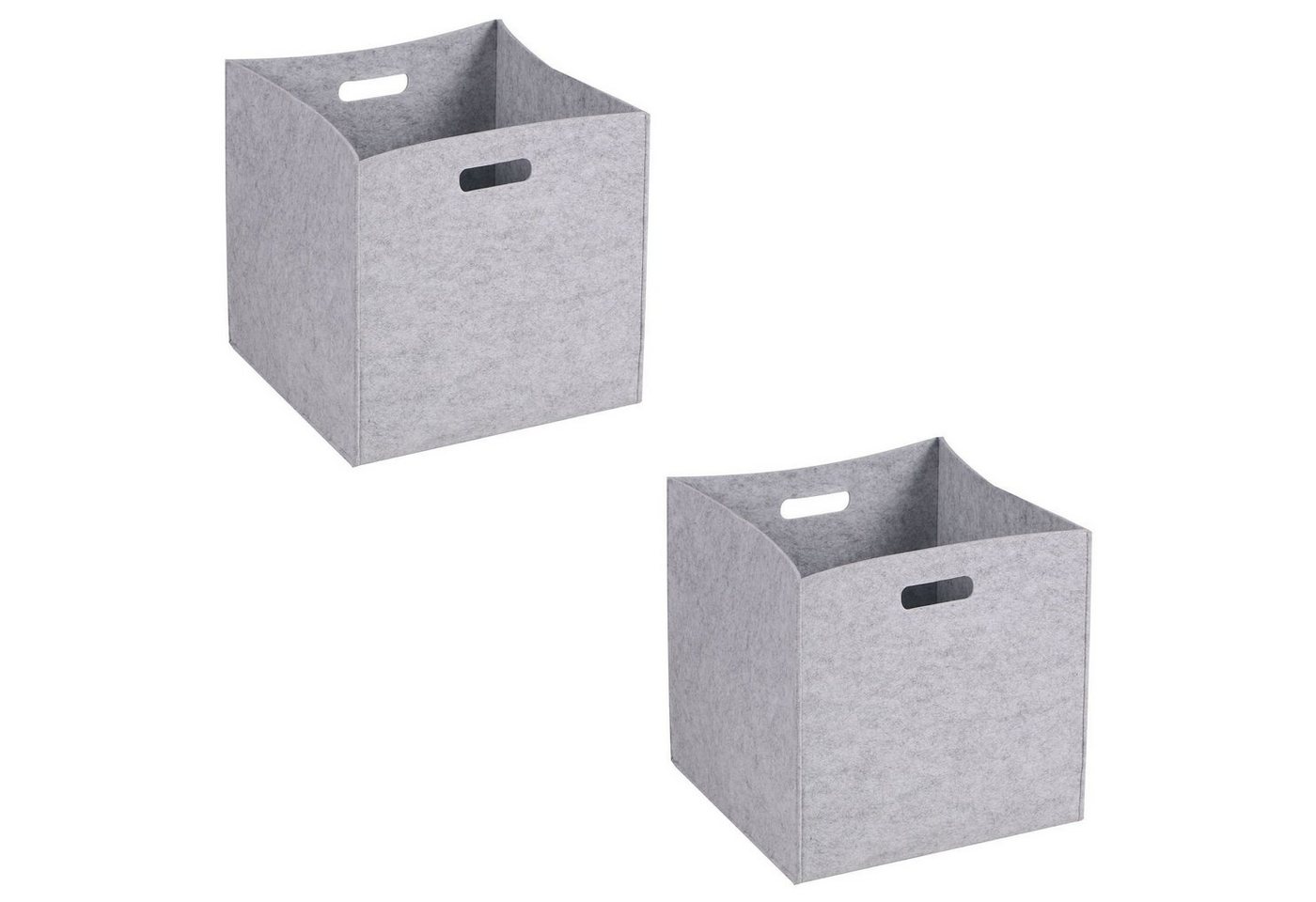 IDIMEX Aufbewahrungsbox FELT (Set), Stoff Aufbewahrungsbox aus Filz, Regalkorb im 2er Set, 32x32cm grau von IDIMEX