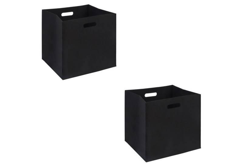 IDIMEX Aufbewahrungsbox FELT (Set), Stoff Aufbewahrungsbox aus Filz, Regalkorb im 2er Set, 32x32cm schwarz von IDIMEX