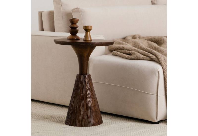 IDIMEX Beistelltisch BHIMA, Couchtisch rund 40 cm aus Mangoholz, skulpturales Design Braun IDIMEX Beistelltisch BHIMA, Couchtisch rund 40 cm aus Mangoholz, skulpturales Design Braun von IDIMEX