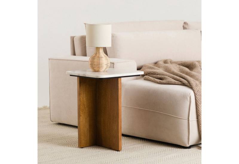 IDIMEX Beistelltisch VARANASI, Wohnzimmertisch 40x40 cm mit Marmorplatte aus Mangoholz Weiß/Natur IDIMEX Beistelltisch VARANASI, Wohnzimmertisch 40x40 cm mit Marmorplatte aus Mangoholz Weiß/Natur von IDIMEX