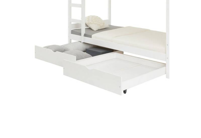 IDIMEX Bettschubkasten FELIX, 2er Set Rollauszug Bettkasten Bettauszug Schubladen Stauraum Kiefer ma von IDIMEX