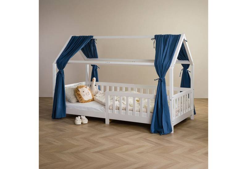IDIMEX Betthimmel NENA, Hausbett Himmel Musselin 2er Set Stoffhimmel für Hausbett dunkelblau von IDIMEX