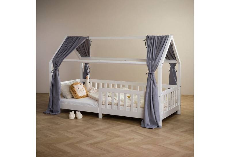 IDIMEX Betthimmel NENA, Hausbett Himmel Musselin 2er Set Stoffhimmel für Hausbett grau von IDIMEX