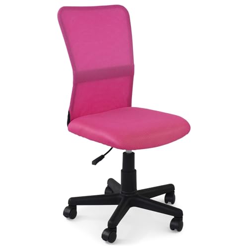 IDIMEX Bürodrehstuhl TODI höhenverstellbar & schwenkbar - pink ergonomischer Schreibtischstuhl mit atmungsaktivem Netzrücken und Wippmechanik mit stabilem Kreuzfuß [Belastbarkeit 100 kg] von IDIMEX