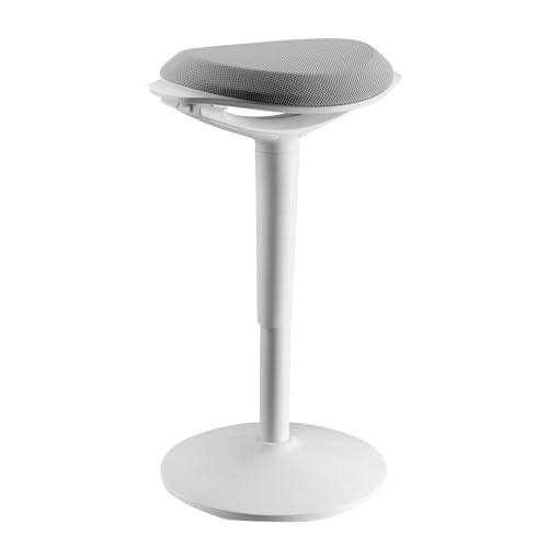 IDIMEX Bürohocker Astoria, höhenverstellbar, weiß/grau. Ergonomisches Design, 360° drehbar, gepolsterte Sitzfläche. Ideal für Büro und Home-Office. Max. Belastung: 100 kg von IDIMEX