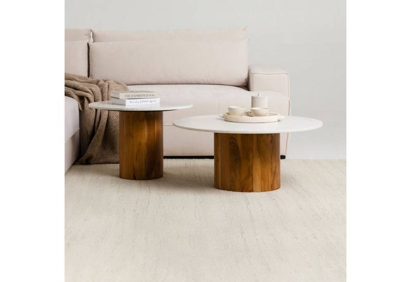 IDIMEX Couchtisch GANGA/YAMUNA, Wohnzimmertisch 80 cm mit Marmorplatte aus Akazienholz Weiß/Natur IDIMEX Couchtisch GANGA/YAMUNA, Wohnzimmertisch 80 cm mit Marmorplatte aus Akazienholz Weiß/Natur von IDIMEX