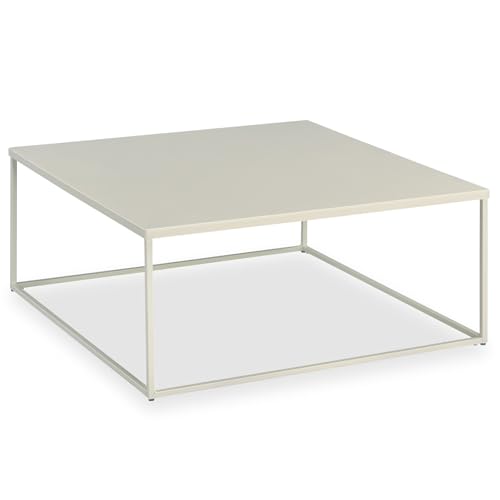 IDIMEX Couchtisch HILAR 80 x 80 cm aus pulverbeschichtetem Metall in beige. Sofatisch in modernem Design mit robuster Oberfläche. von IDIMEX