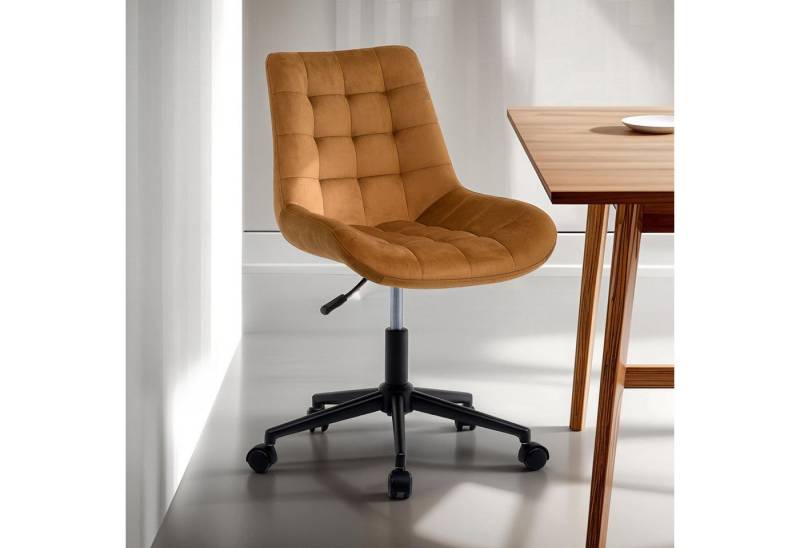 IDIMEX Drehstuhl ALISON, Bürostuhl Schreibtischstuhl höhenverstellbar modern mit Rollen gold von IDIMEX