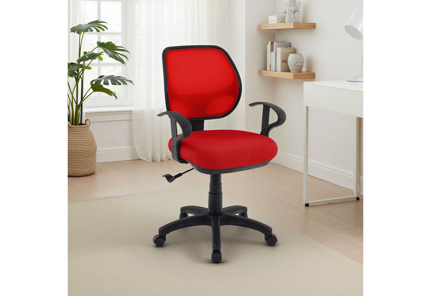 IDIMEX Drehstuhl COOL-1, Bürostuhl Kinder höhenverstellbar mit Wippfunktion Netzbezug Rot IDIMEX Drehstuhl COOL-1, Bürostuhl Kinder höhenverstellbar mit Wippfunktion Netzbezug Rot von IDIMEX