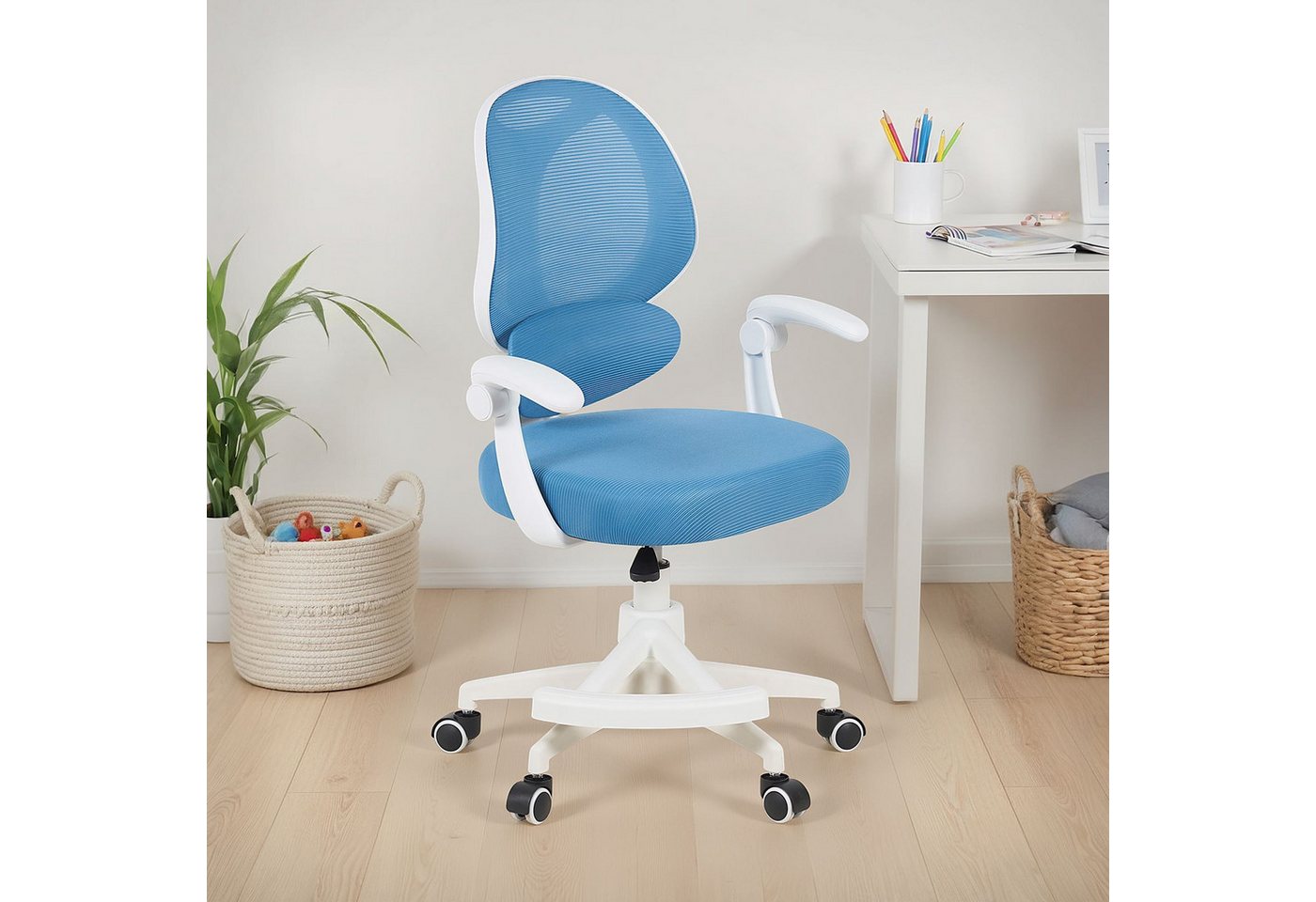 IDIMEX Drehstuhl ISLA, Schreibtischstuhl mit Fußstütze ergonomisch höhenverstellbar Blau IDIMEX Drehstuhl ISLA, Schreibtischstuhl mit Fußstütze ergonomisch höhenverstellbar Blau von IDIMEX