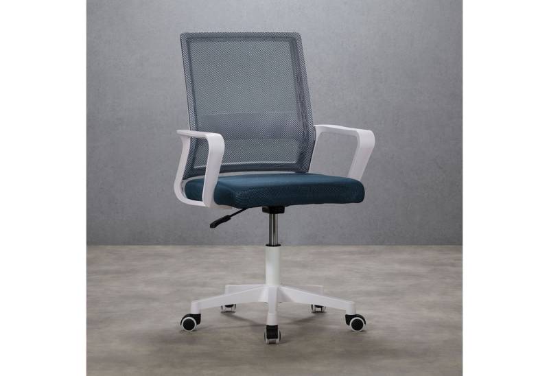 IDIMEX Drehstuhl PERTH, Ergonomischer Schreibtischstuhl mit höhenverstellbar mit Rollen grau von IDIMEX